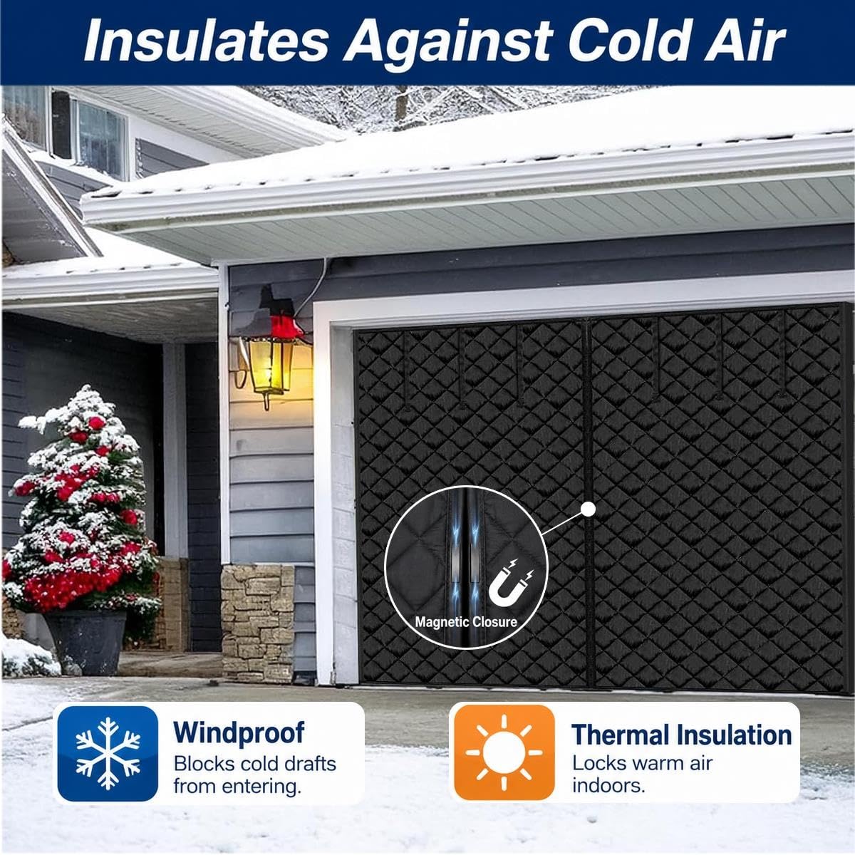 Kit Isolante per Porta Garage Invernale, Tenda Magnetica Termica