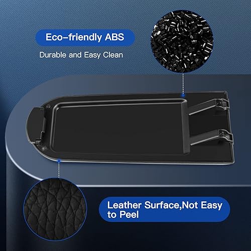 Miniatura 6 de LUJUNTEC Tapa de pestillo del reposabrazos de la consola central con cubierta de piel para 1999-2009 para reposabrazos de tapa R32, color negro