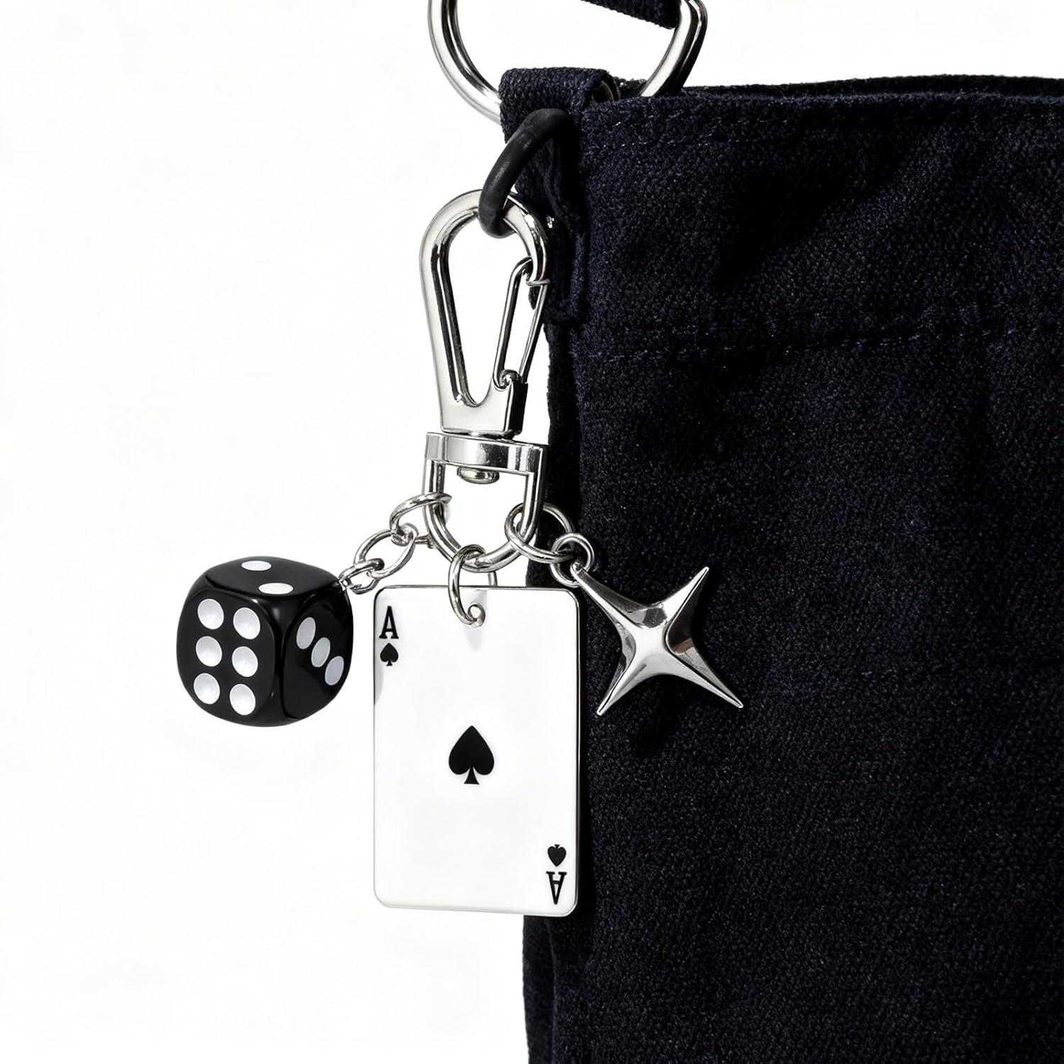Frodete Cool Y2K Keychain Dice Star Keychain Bag Charms Purse Charms for Handbags Car Keys Accessories Gifts for Women Men - Image 2