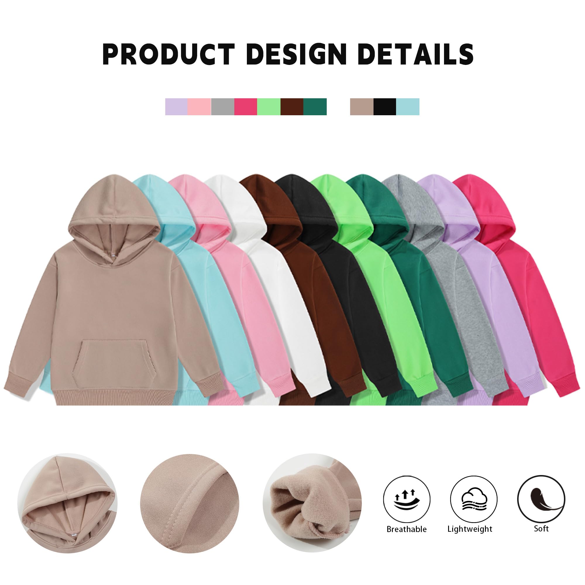 Sudadera con capucha atlética para jóvenes, sudadera con capucha para niños y niñas, sudadera con capucha de forro polar con bolsillos, ropa para niños