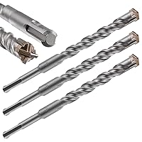 Vista 11 de Broca para hormigón, 1 unidad, 1 pulgada x 10 "-8 pulgadas, material de carburo de doble rosca de tipo cruzado, adecuado para hormigón, ladrillo