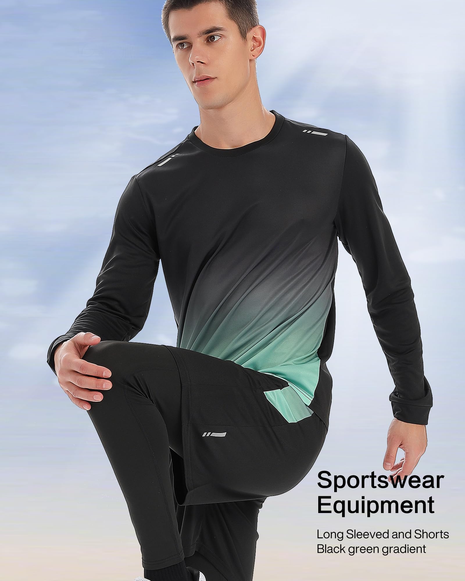 BOOMCOOL Abbigliamento da palestra da uomo magliette da allenamento set abiti da 3 pezzi per corsa, calcio, esercizio atletico, adatto per sport fuori T