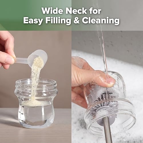 Miniatura 7 de haakaa Gen.3 Biberón de vidrio natural de 4.2 onzas fluidas  Cuello ancho, pezón anticólicos de flujo lento, fácil de limpiar, 0 M+ bebés