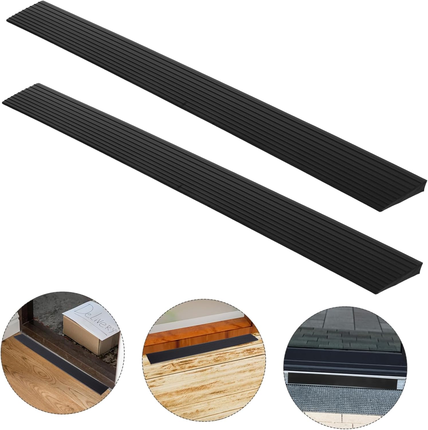 2pcs Self-Adhesive Door Ramp for Sweeping Climbing Mat Easy Installation Improved Navigation for Floor Transitions Compatible Various Models