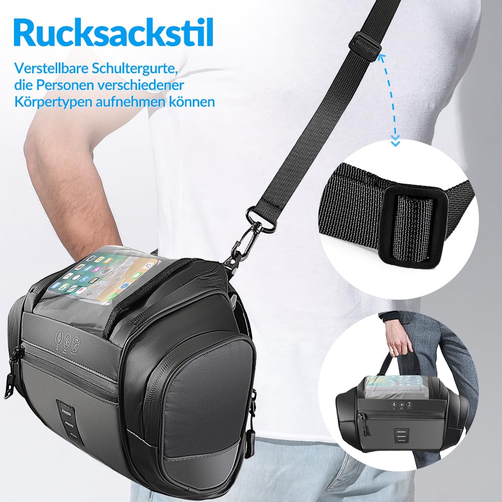 wotow fahrrad lenkertasche Fahrradlenkertasche - 4,8L Reflektierende Vordertasche fürs mit Touchscreen-Handyhalter Prime Video: Top Gear UP Größe:one size