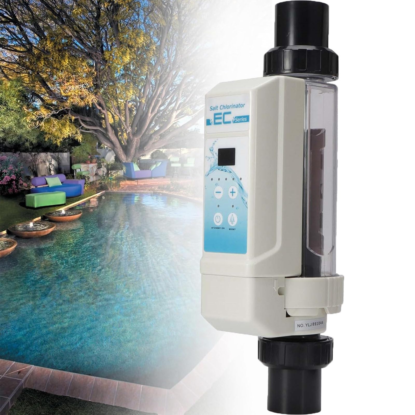 Sistema de clorador salino para piscinas, electrolizador de cloro eficiente, celda de clorador de agua salada para un fácil mantenimiento de la piscina