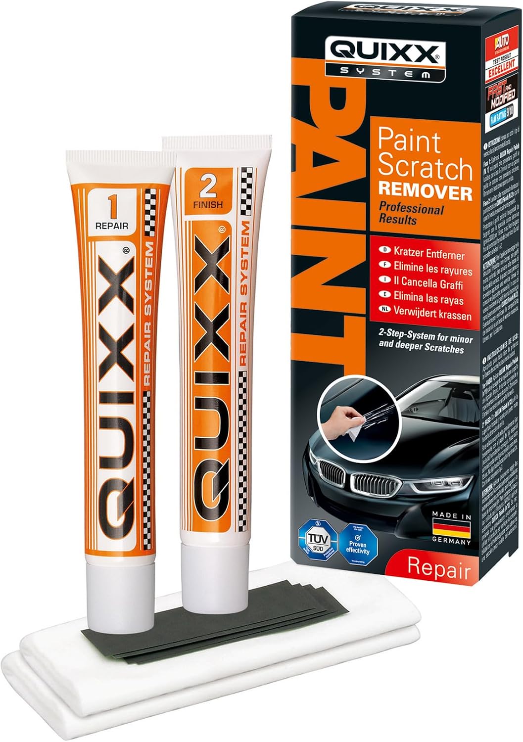QUIXX Paint Scratch Remover Kit, 2-Step Repair + Finish 3000 Grit, 00070 Germany