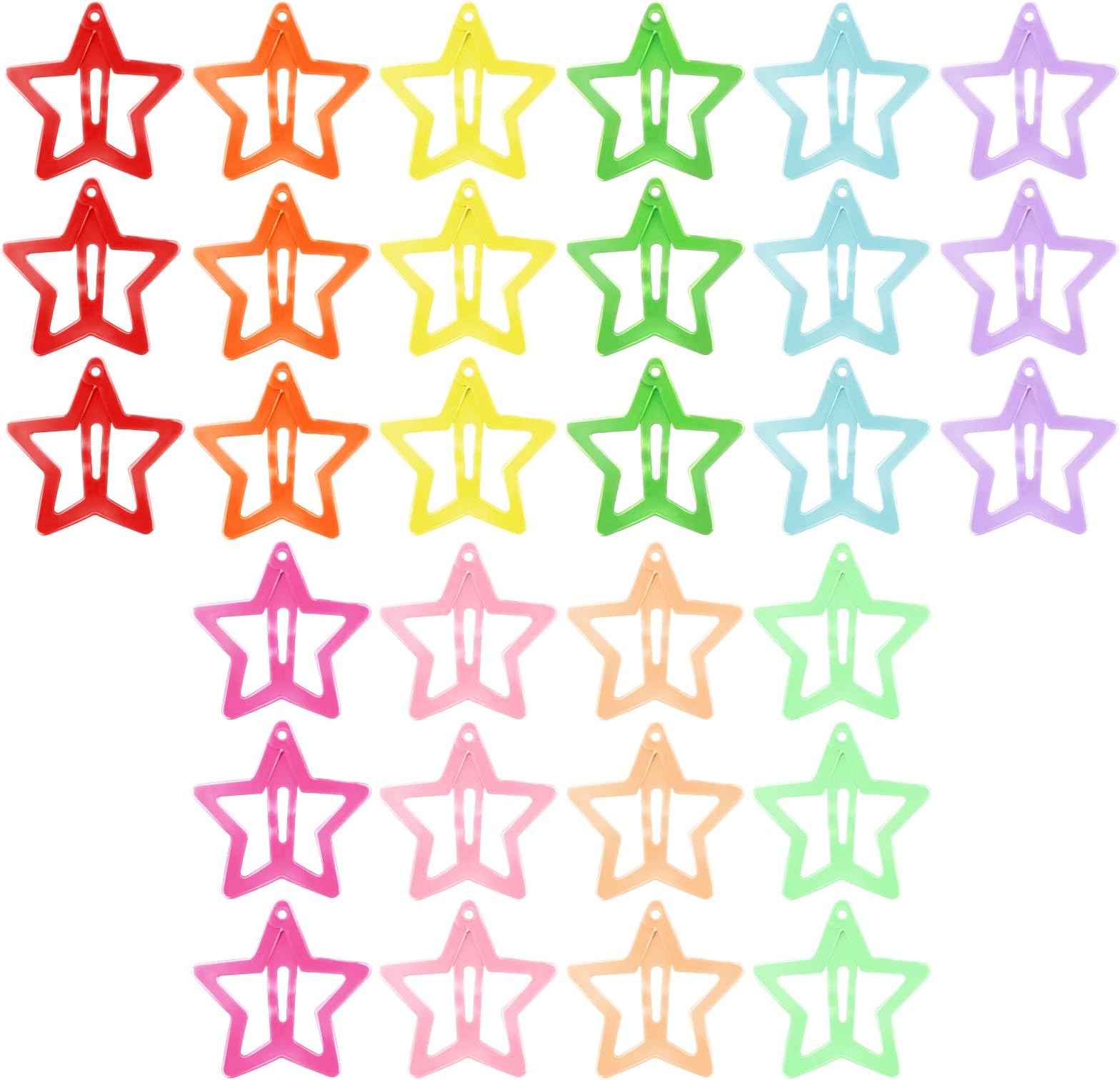 Teaaha 30 PCS 1.18'' Star Snap Hair Clips, Non Slip Cute