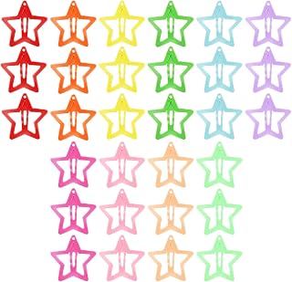 30 Pcs Star Clips Hair For Girls Non-Slip Hair Clips Star Hair Accessories Hairpins Cute Colorful Snap Clips Lovely Metal Hair Barrettes Kawaii Hair Clips For Girls Kids Toddlers Women (paint)