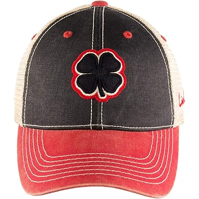 Black Clover Two-Tone Vintage 4 Adjustable Hat black clover/red trim/black/tan