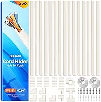 Vista 16 de Delamu Ocultador de cables, cubiertas para cables de 3 a 4 cables en la pared, gestión de cables grande para ocultar cables, fácil de instalar