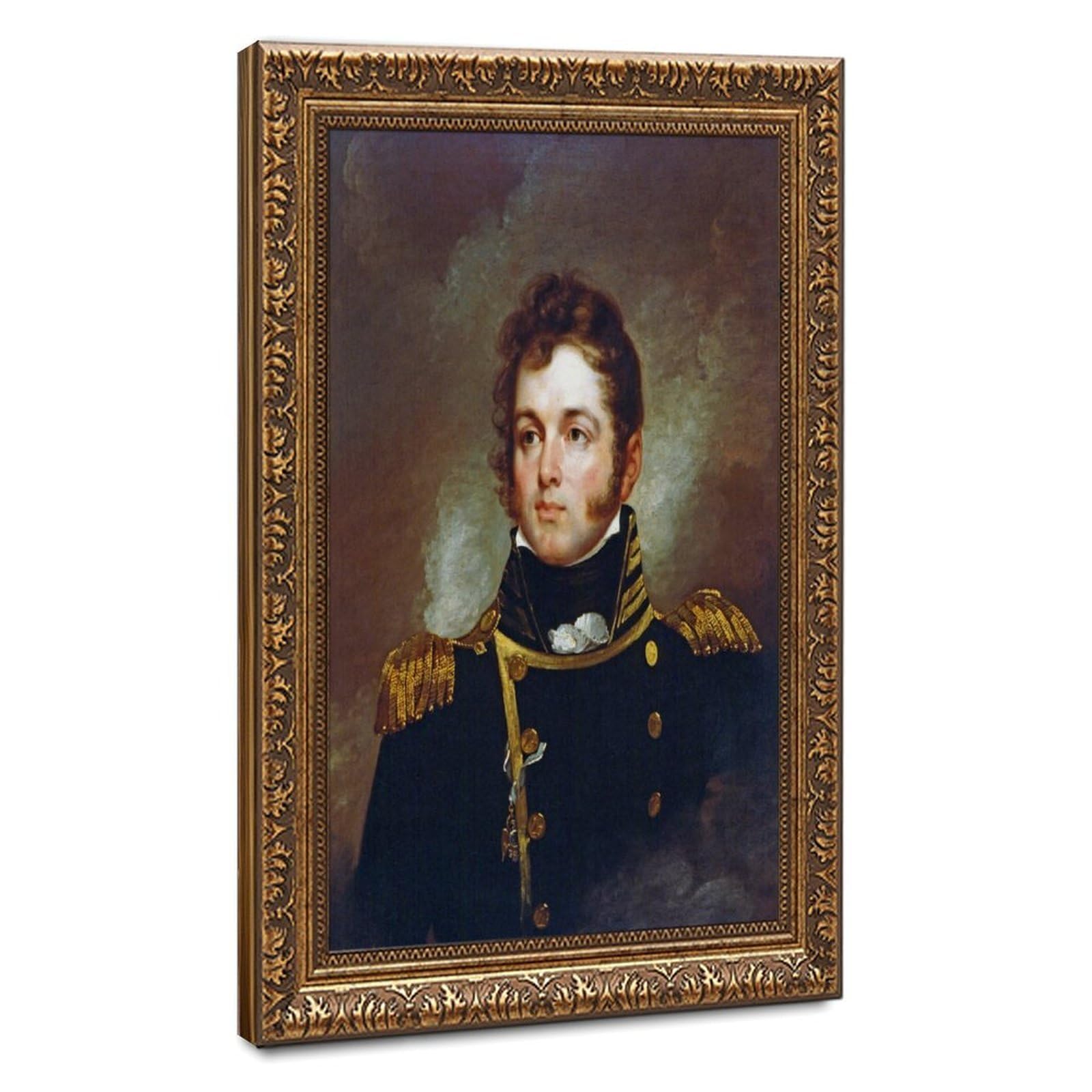 WCYB Navy Commodore Oliver Hazard Perry Portrait Posters Prints Canvas Deco Paintings Wall Art Hangable Frame 24" L X 36" W