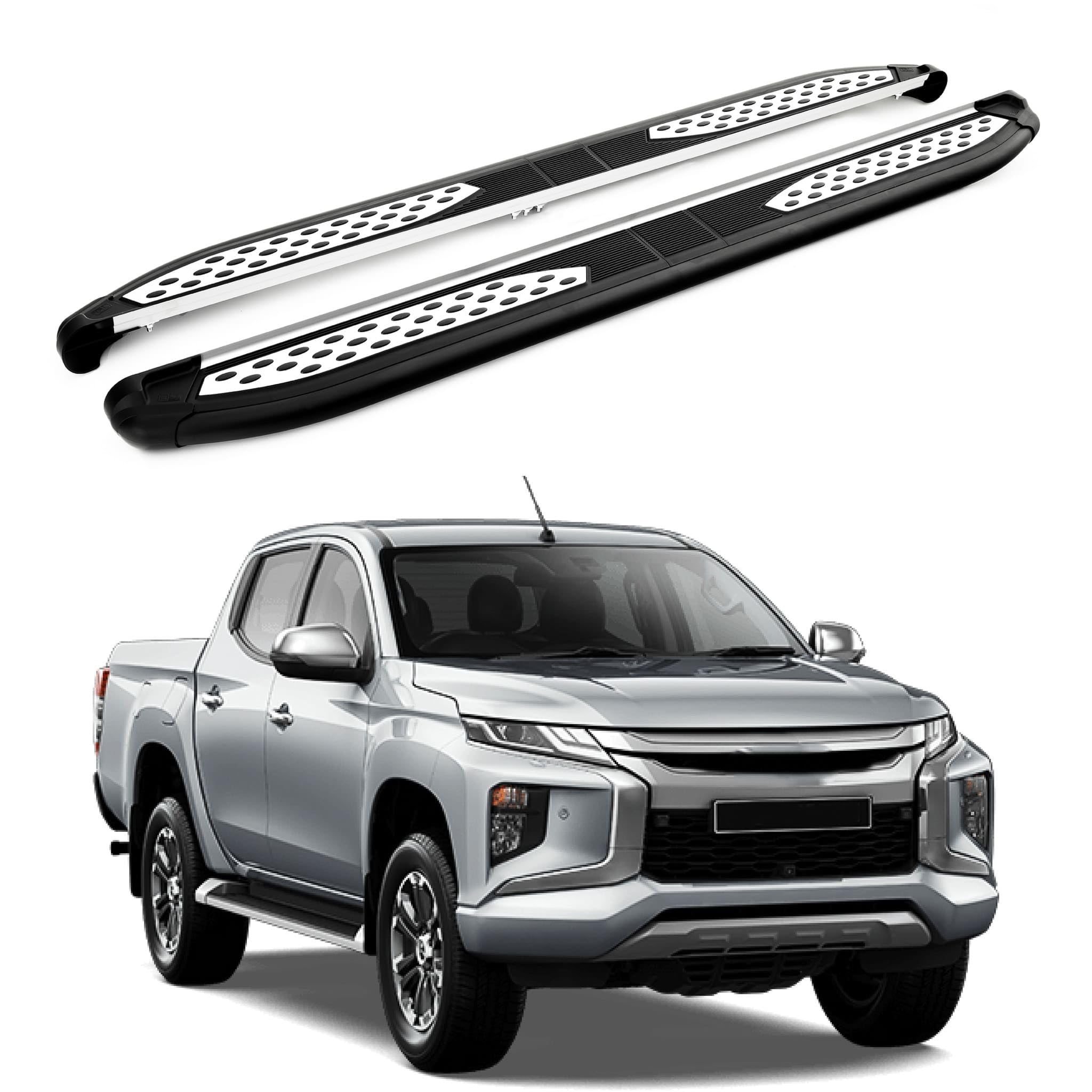 TURTLE Für Mitsubishi L200 (Mk5) 2015-2024 Plus Trittbrett | SCHWARZ