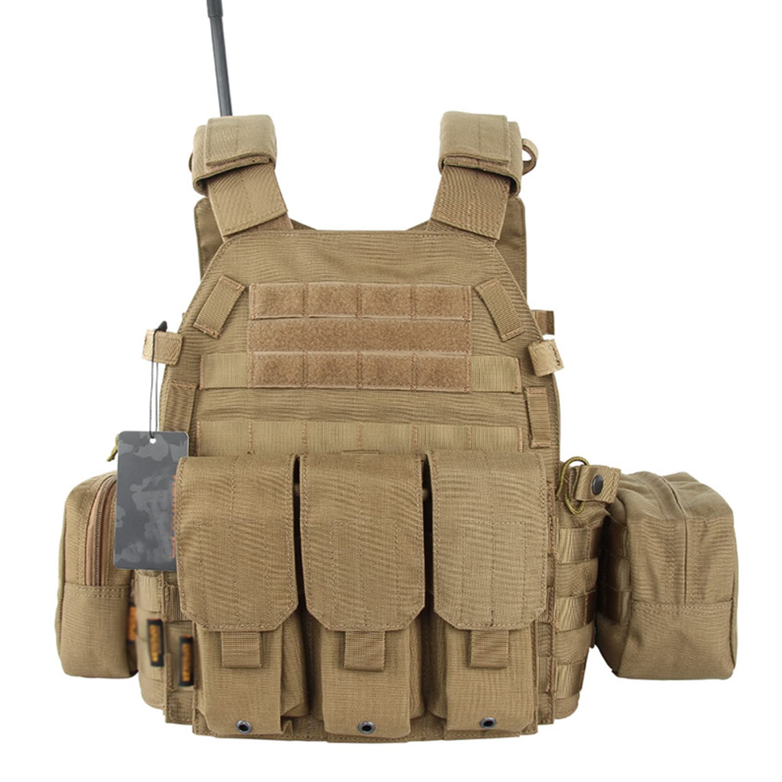 Chaleco táctico de caza al aire libre, equipo militar de pecho, con bolsa de herramientas de entrenamiento, accesorios de equipo Cs para Airsoft, escalada y senderismo. (T)
