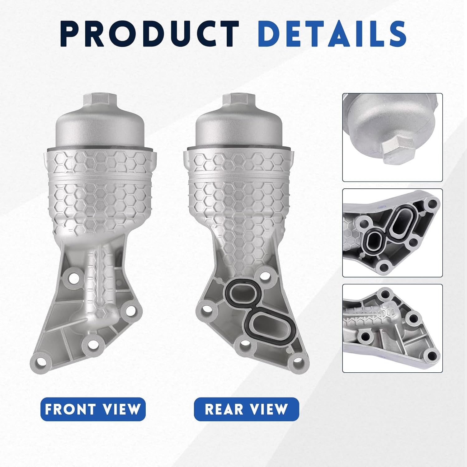 Aluminum Oil Filter Housing Assembly Adapter for 2015-2024 Hyundai Palisade,17-20 Genesis G80, 15-16 Genesis/Coupe,20-24 Kia Telluride, 19-20 Sorento, 17-20 Cadenza, 19-21 Sedona | OE #26300-3LAA0