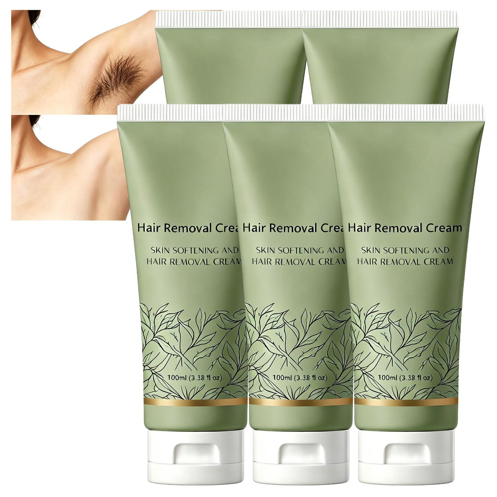 Delicato Bikini Depilazione Crema per la Pelle Sensibile, Corpo & Crema Depilazione Viso per le Donne e gli Uomini, Sensibile Cheveu Remover Pasta per Gambe Braccia Ascelle (5 pezzi)