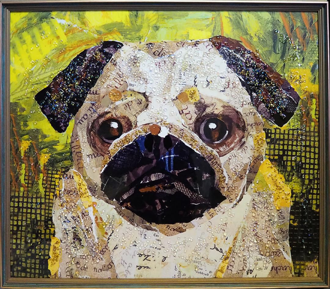 クリスタルアート カラフルな犬のデジタルアート クリスタル