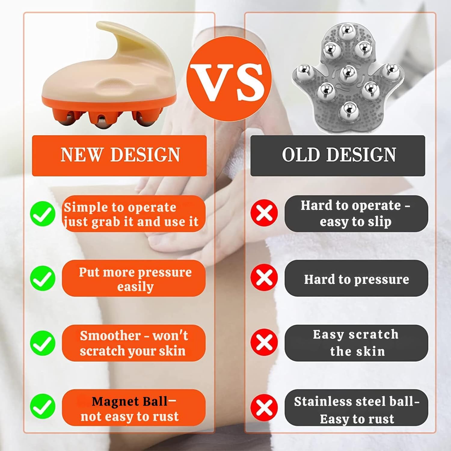 Clovis Roller Ball Massager Manual Massage Tools Hand Massager Hand Held Massage Convenient Foot Massager Daily Use Back Massager for Back Green Lovers Abs Beautiful Legs (Pink)