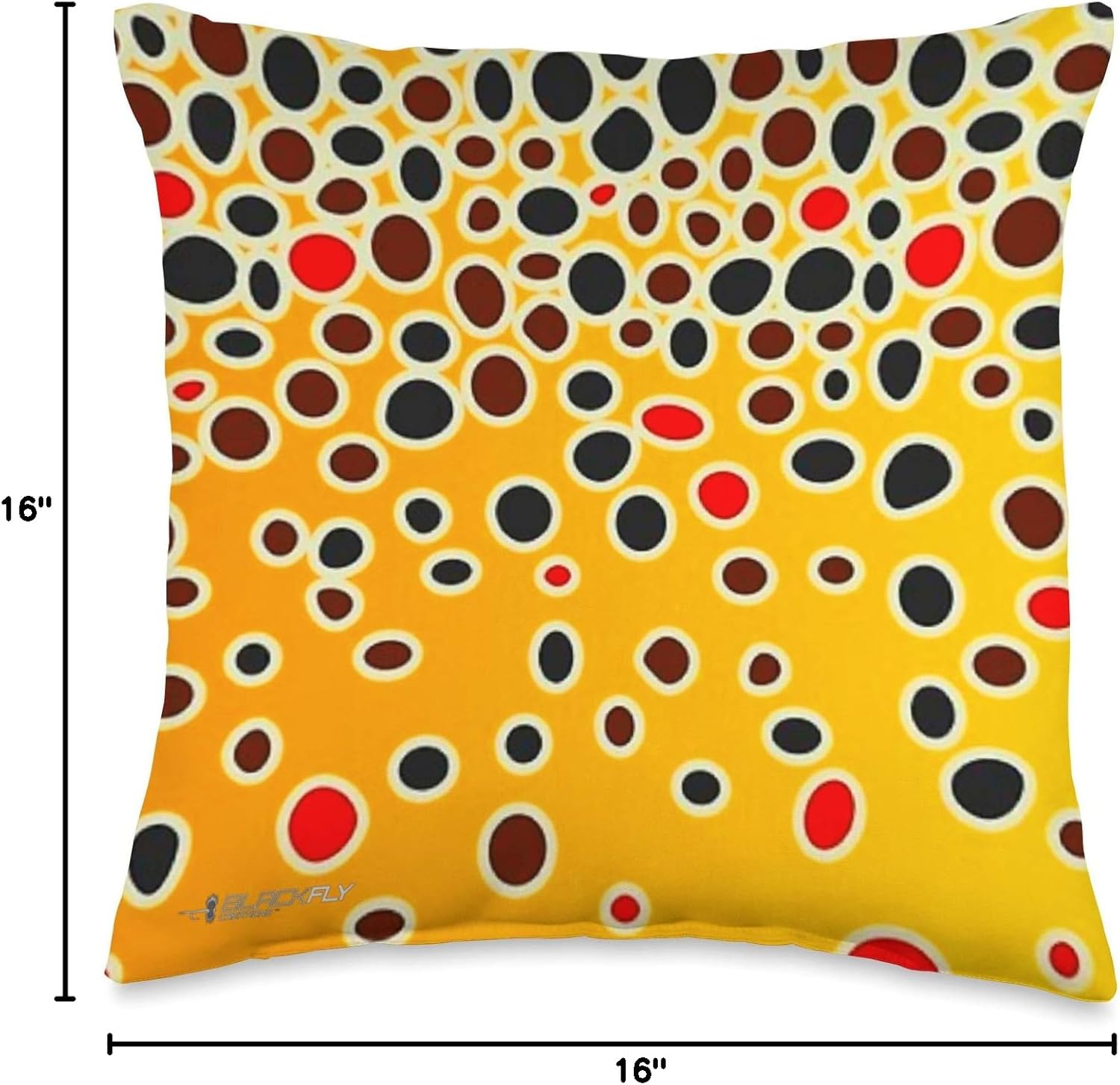 Fly Fishing Brown Trout Throw Pillows Home Rv Decor BlackFly Throw Pillow