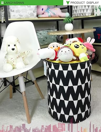 Miniatura 316 de LANGYASHAN Contenedor de almacenamiento, cesta organizadora plegable de tela de lona para ropa sucia, contenedores de juguetes, cestas de regalo