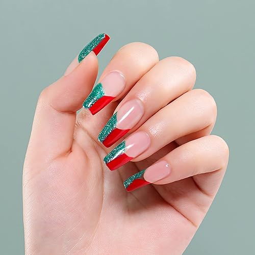 Miniatura 3 de AIMEILI Esmalte de uñas de gel de Navidad Soak Off U V LED Sparkle Red Green Clear Glitter Gel Esmalte de uñas para Navidad, kit de regalo de 6