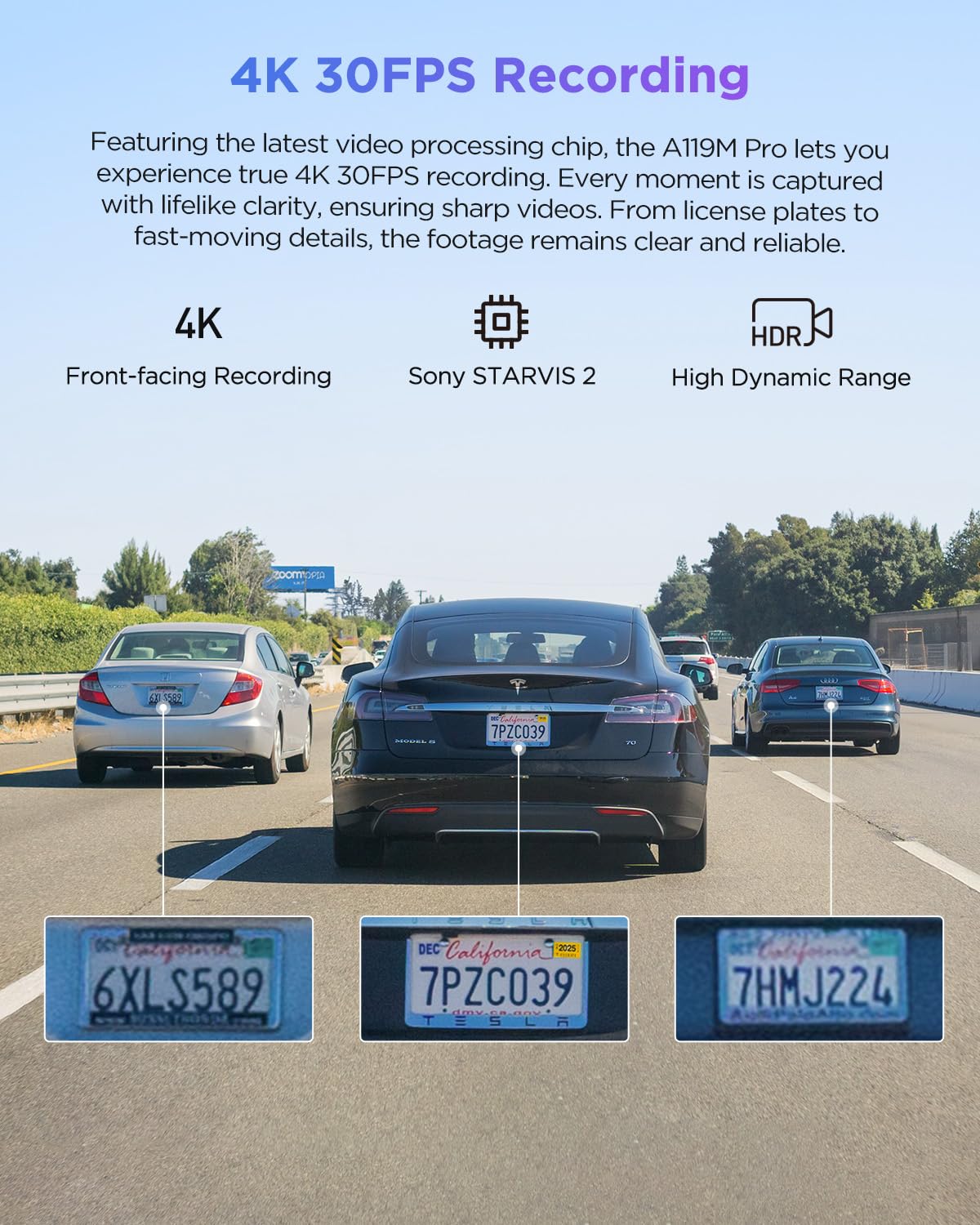 VIOFO A119M Pro 4K HDR MINI Dash Cam, STARVIS 2 IMX678 Sensor, Front Dash Camera for Cars, Wi-Fi 6, Quad-Mode GPS, Voice Control, Night Vision 2.0, 24H Parking Mode, Supercapacitor