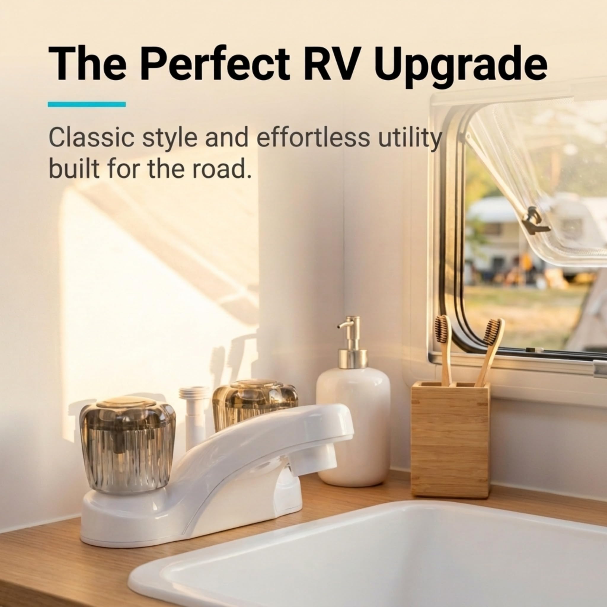 Dura Faucet RV - Grifo de lavabo con manguera de ducha para todos los vehículos recreativos y autocaravanas