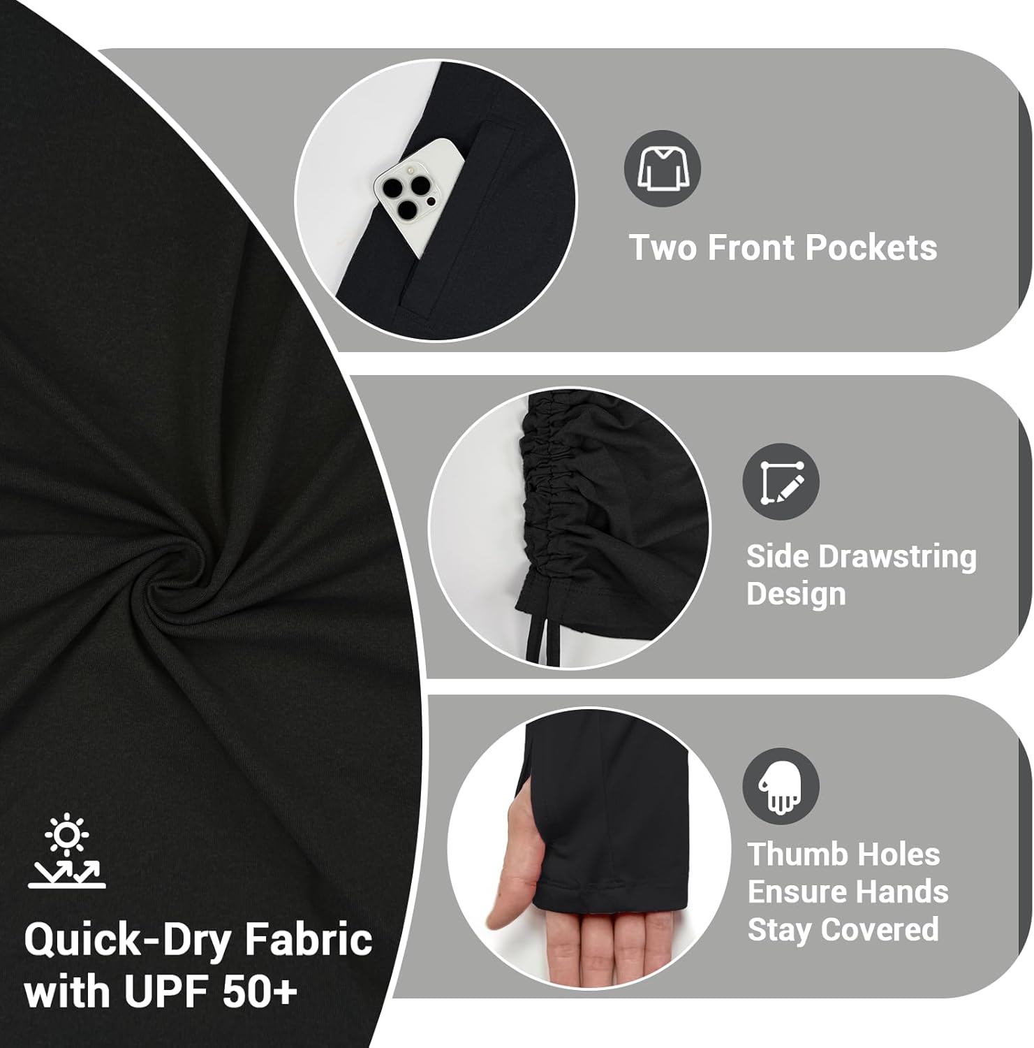 Palmyth Womens Swim Cover Up UPF 50+ Long Sleeve Hooded Dress with Pockets Sun Protection SPF Beach Coverup - Image 2