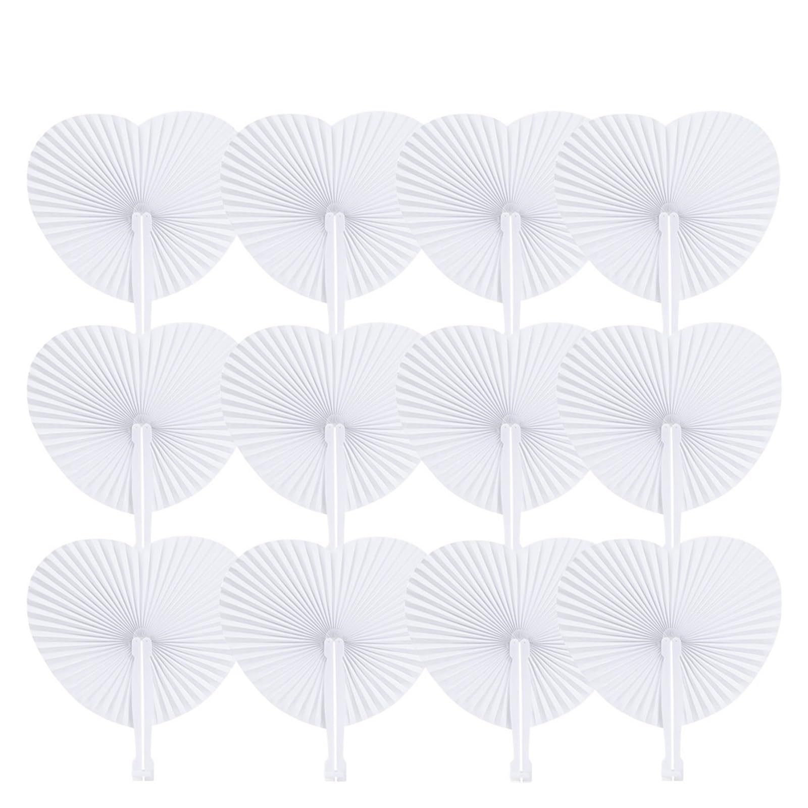 Papier FaltfäCher 6/12 Stück Papier-Faltfächer in Herzform, rund, for Hochzeit, DIY-Herz-Wanddekoration, Hochzeitsgeschenke for Gäste, Geburtstag, Hochzeitsgeschenke(12pcs heart-shaped)