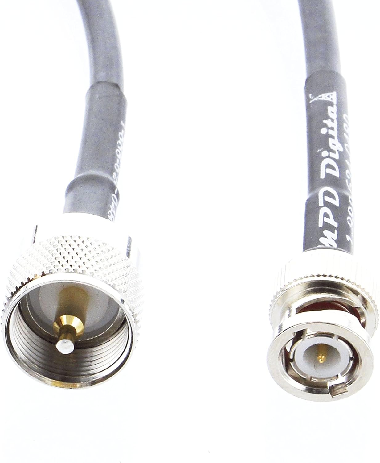 BNC/PL-259 Male Jumper - RG-8x Coaxial Cable 20 ft Ham or CB Radio Antenna Coax Mini-8 Cable Antenna RF Coax PL259 / BNC Male Connectors