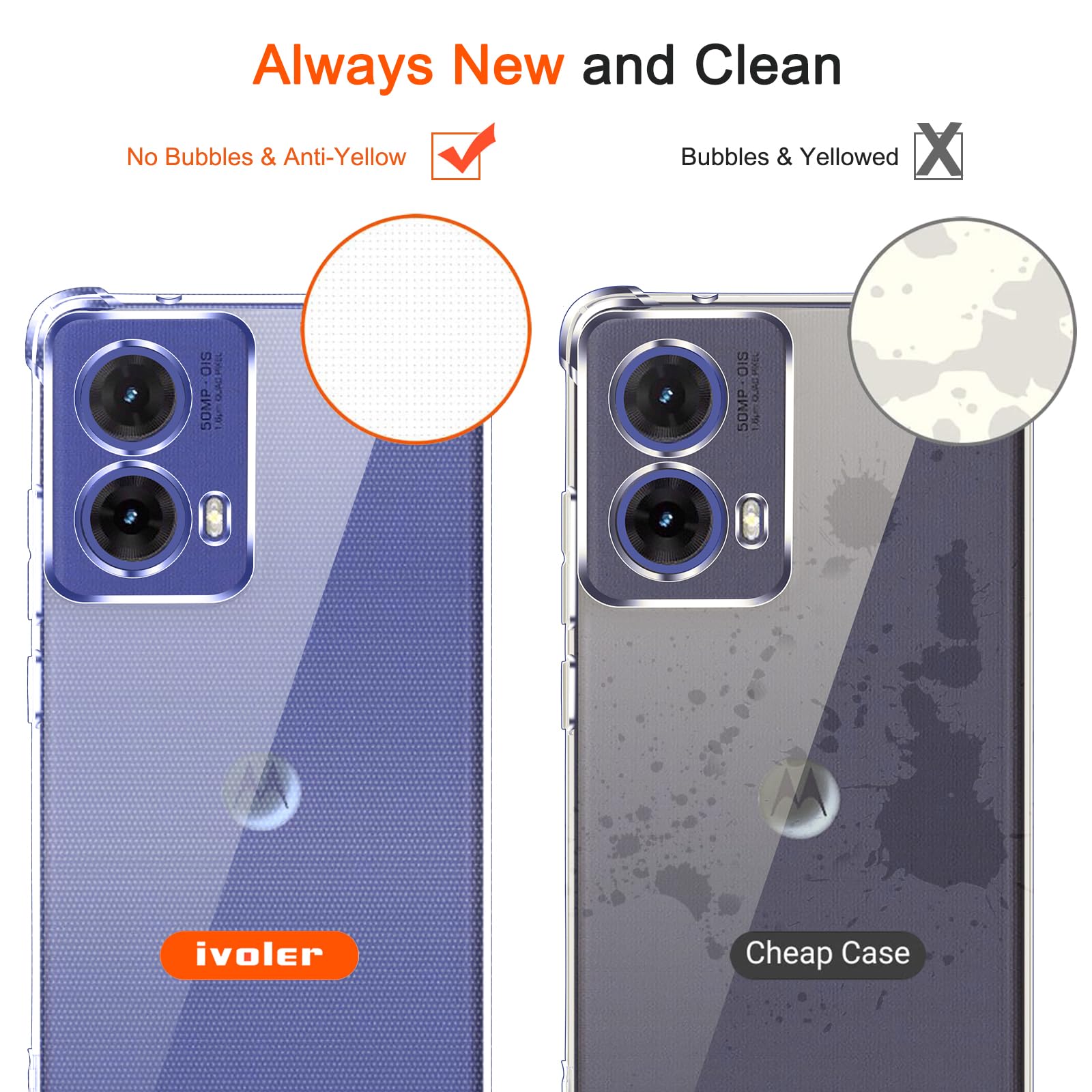 Ivoler Silikon Hülle Für Motorola Moto G85 5G – Transparent, Stoßfest, Mit Kameraschutz & Kratzfester TPU