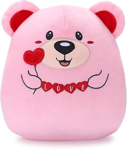 Miniatura 1 de NOVBAUB Oso de peluche para el día de San Valentín, de 8 pulgadas, lindo oso rosa de peluche para niñas, adolescentes, almohadas de felpa suave con