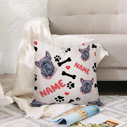Miniatura 3 de Custom Dog Pillows with Picture I Love My Dog Pillow Cover Cotton Linen Cushion Pillow Covers Hidden Zipper, Washable, Home Decor Accent Cases for