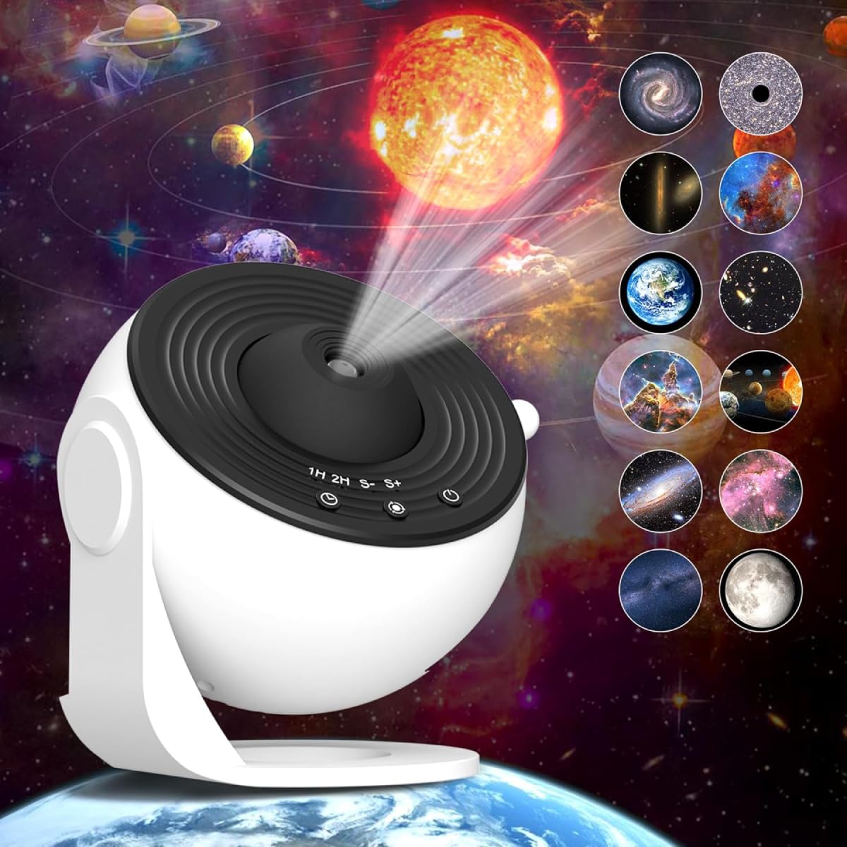 DIGI CORE 12-In-1 Galaxy Projector For Bedroom Star Projector Galaxy Light Adjustable Knob 12 Film Discs Planetarium Projector For Kids And Adults 360° Rotating Galaxy Projector Night Light Table Lamp