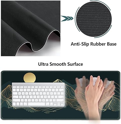 Miniatura 5 de AIMSA Juego de reposamuñecas para teclado y mouse, alfombrilla de escritorio extendida + alfombrilla ergonómica para mouse con reposamuñecas +