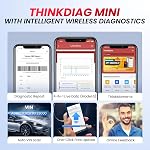 THINKCAR ThinkDiag Mini OBD2 Scanner Bluetooth for iOS & Android, OE-Level All Systems Scan Tool for Vehicles, Exclusive APP, Battery Test, Auto VIN, Lifetime Free Update
