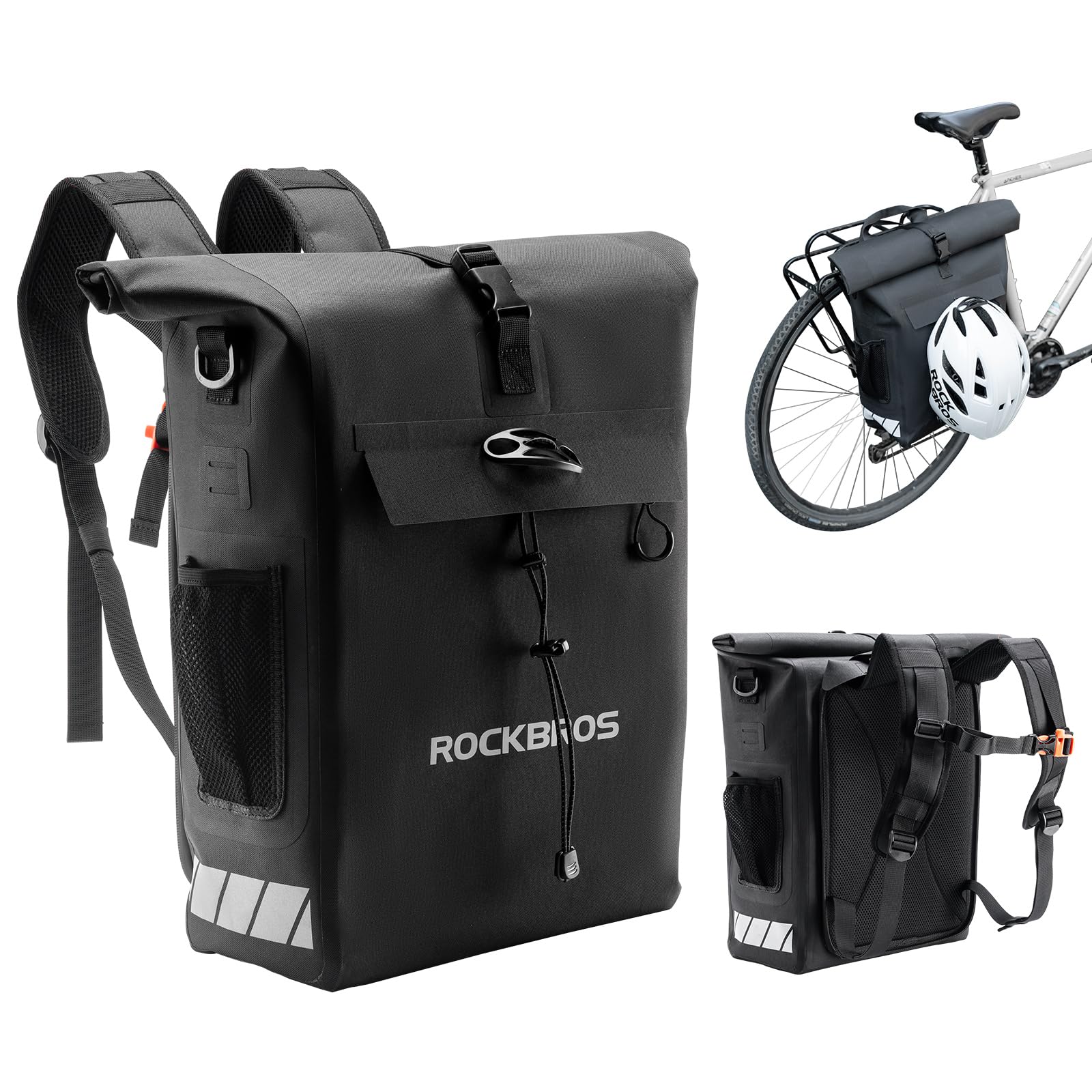 ROCKBROS Borse Bici Posteriore Laterali, Borsa Bicicletta Portapacchi, Zaino Impermeabile, Portabagagli Multifunzionali con Capacità Massima 18L, Ideale per Ciclismo, Escursione
