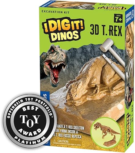 Thames & Kosmos 657550 I Dig It! Dinos 3D T. Rex Excavación | Kit de ciencia | Esqueleto de dinosaurio Rex tiranosaurio 3D | Paleontología | Juguete