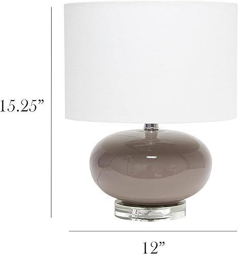 Miniatura 3 de Elegant Designs LT1127-GRY - Lámpara de mesa de 15.25 pulgadas con pantalla de tela blanca, color gris