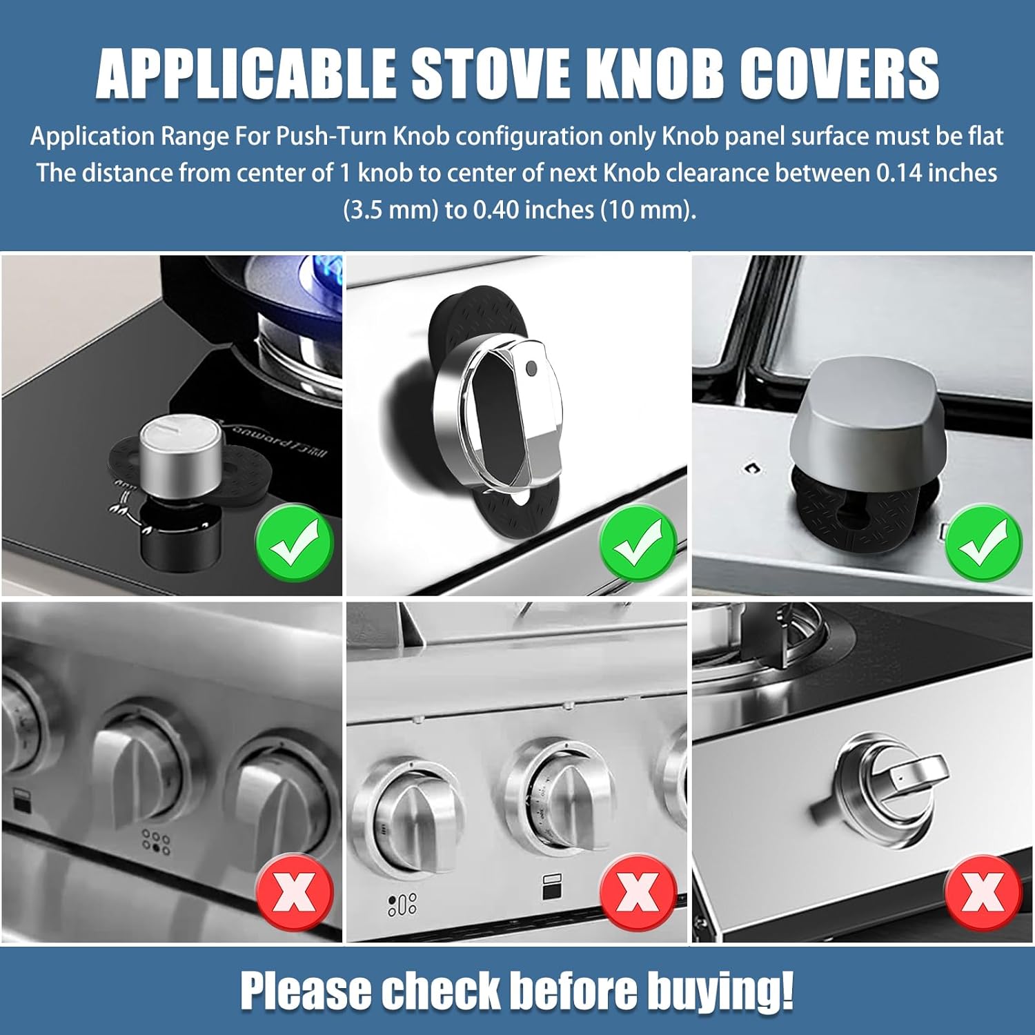 Silicone Stove Knob Safety Locks - Child Proof Oven Knob Locks (6 Pack)]