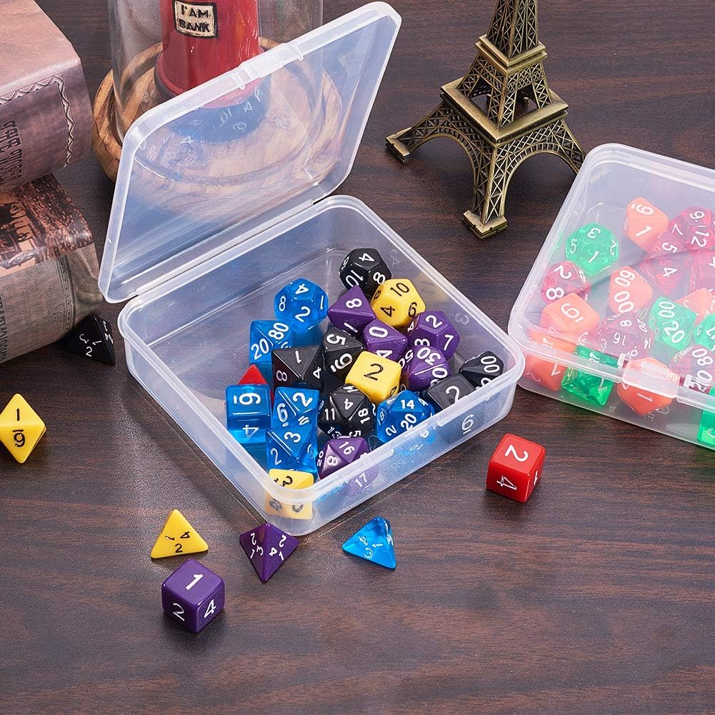 BENECREAT 8 Pack 4.13x4.13x1.18 Square Clear Plastic Bead Storage Containers Box Case with lid for Crafts, Beads, Jewelry and Watch Findings