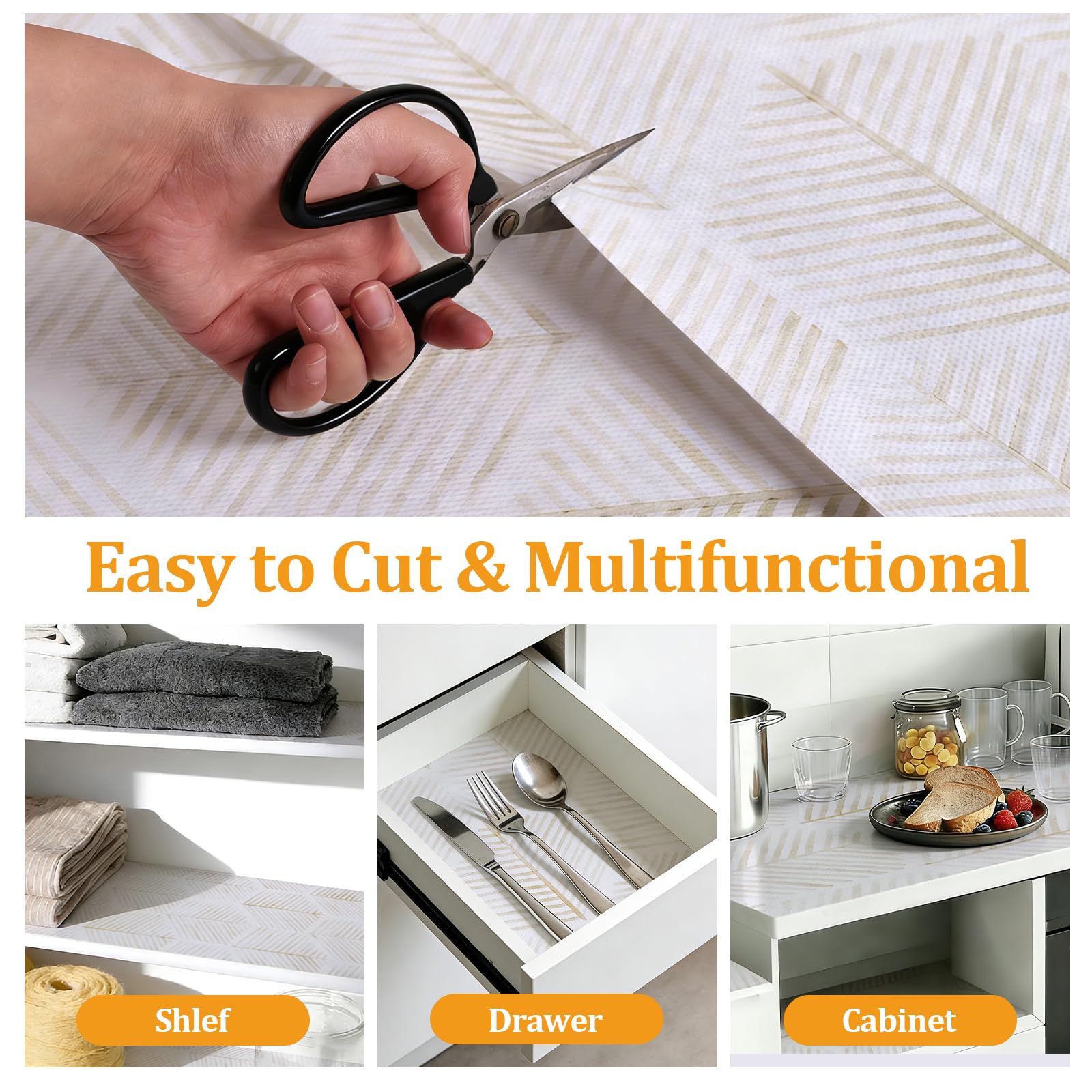 Kitchen Cabinet Shelf Liners - Non-Slip & Waterproof -3 Kitchen Cabinet Shelf Liners - Non-Slip & Waterproof -3