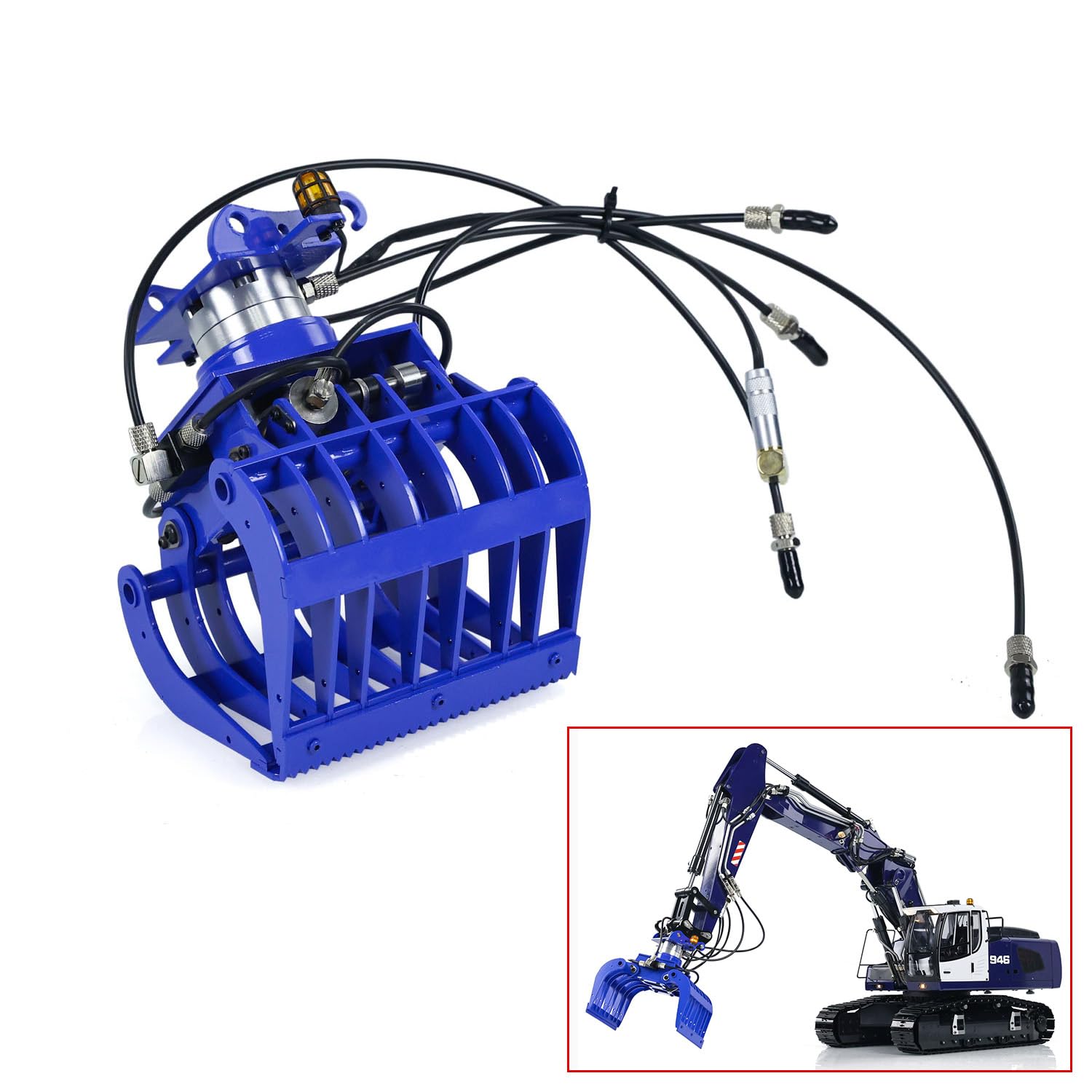 Metall Hydraulische Greifer mit Licht für DIY 1/14 946 946-3 Tracked Wheeled RC Bagger Modell Befestigungen