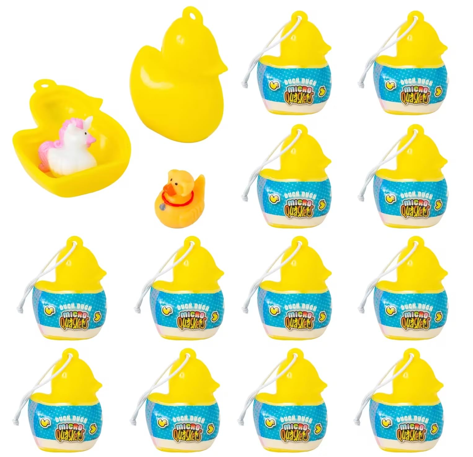Duck Duck Micro Quackers Duck-Shaped Surprise Eggs - 12 Pack with 24 Mystery Micro Ducks…