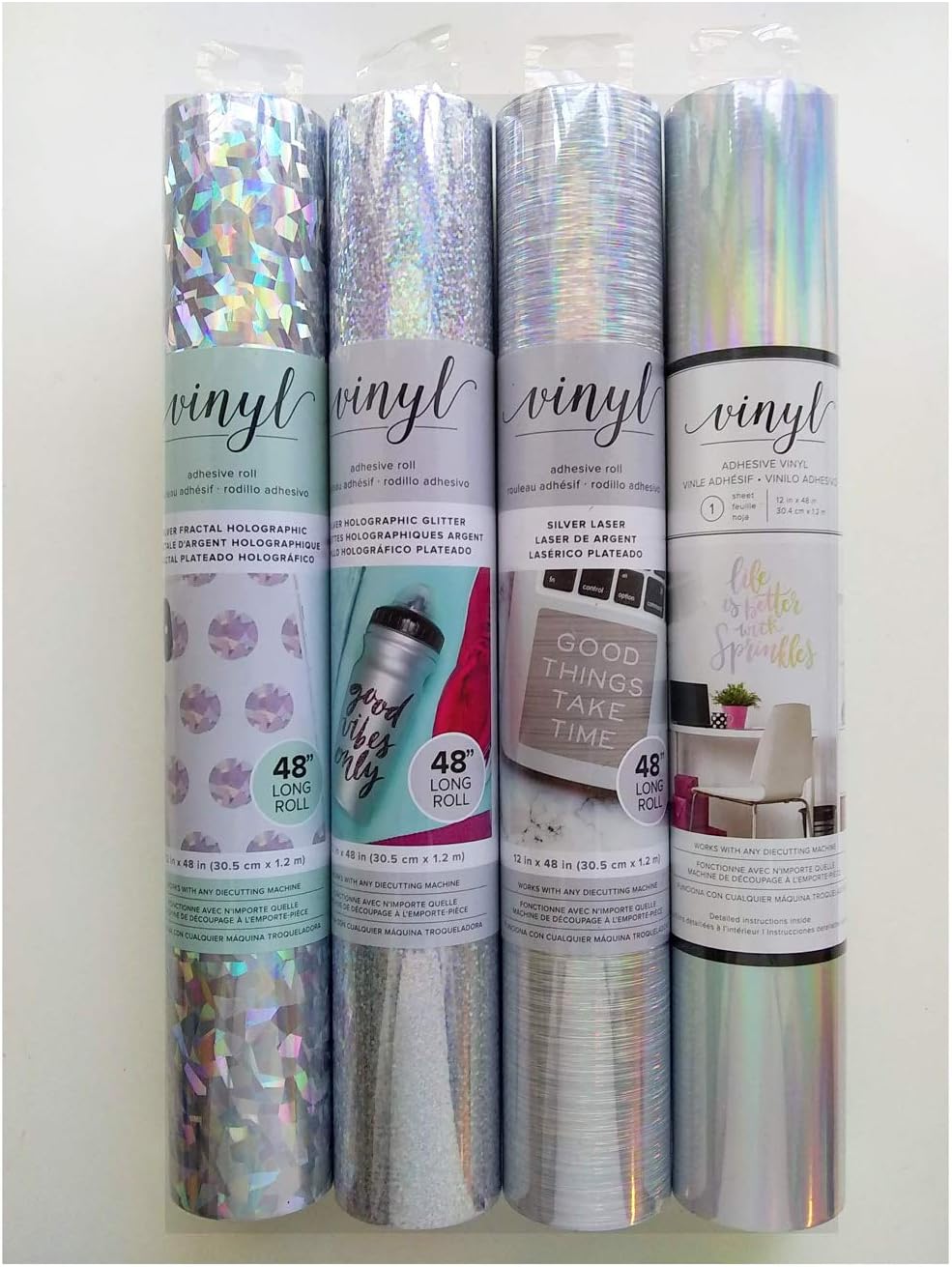 American Crafts Adhesive Vinyl Sheets, Bundle of Four