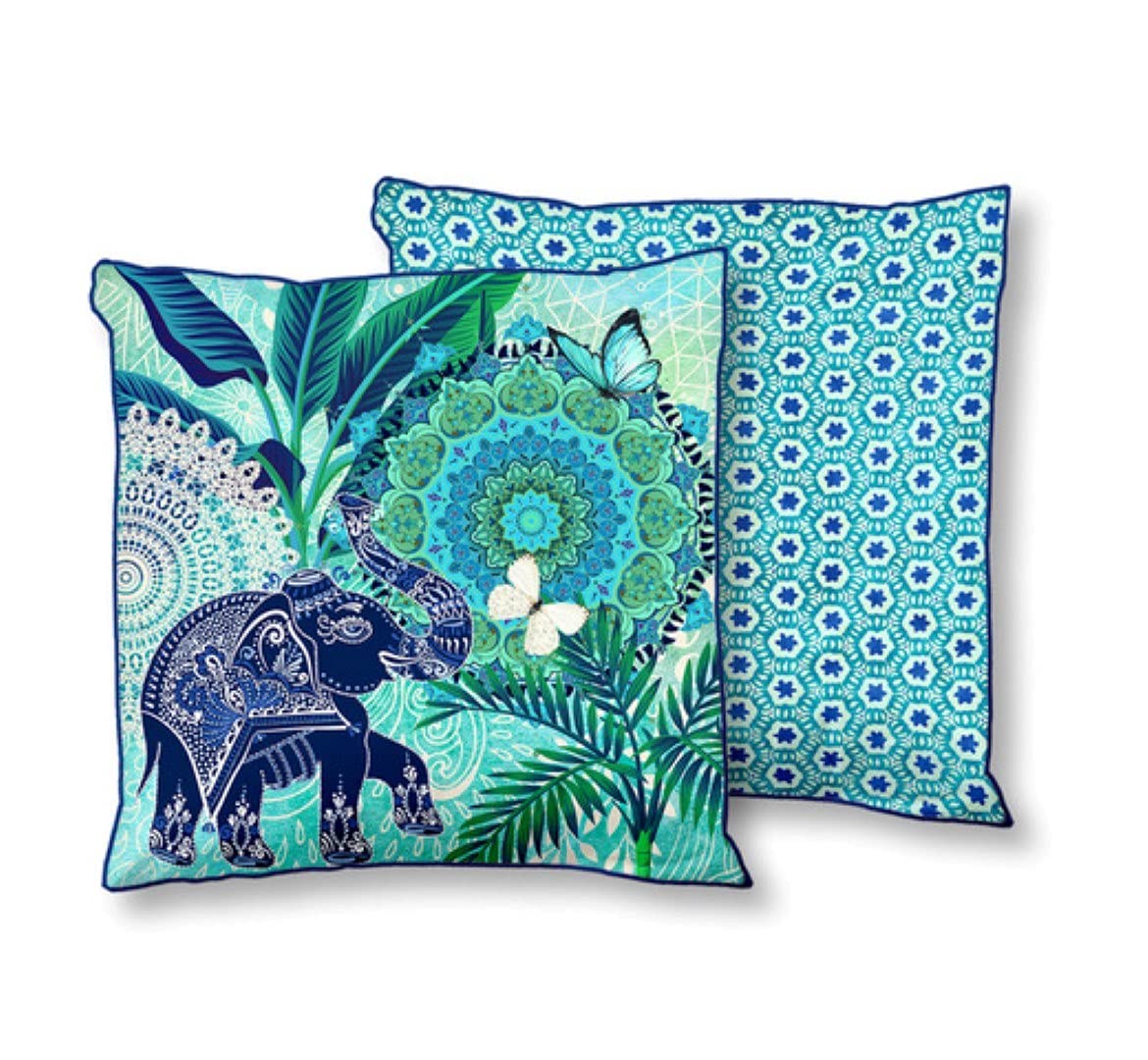 Coussin bleu HIP rembourré en polyester résistant lavable 48x48