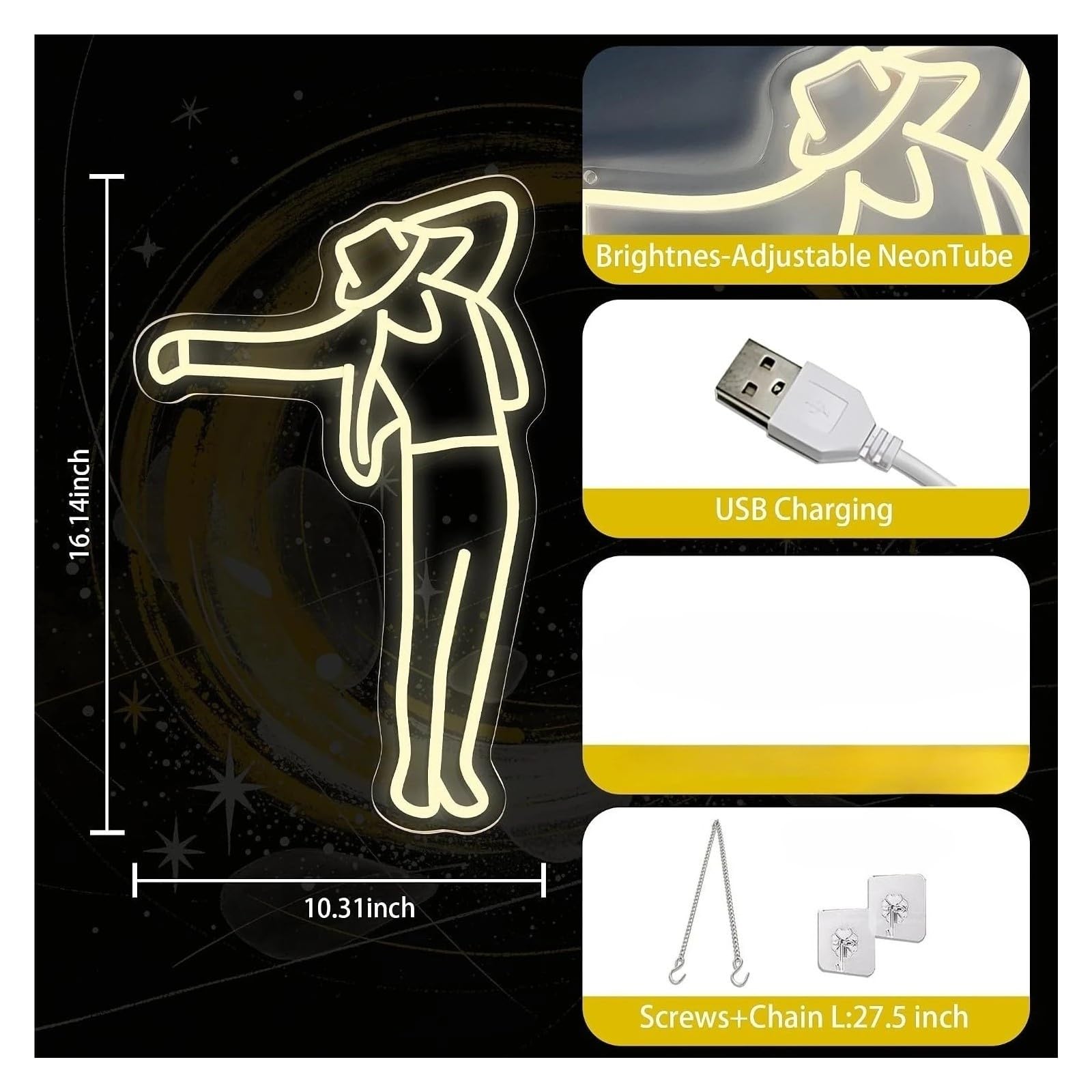 Insegna al Neon Insegna Al Neon A LED Con Figura Danzante Astratta