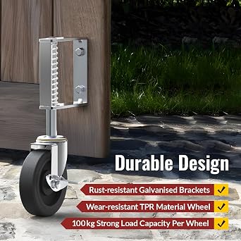 HOLKIE 100mm Spring Loaded Gate Wheel丨50 kg Total Load Capacity