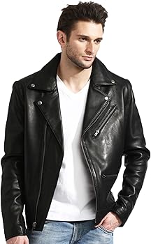 Kingdom Leather Mens Leather Jacket Slim Fit Biker Motorcycle