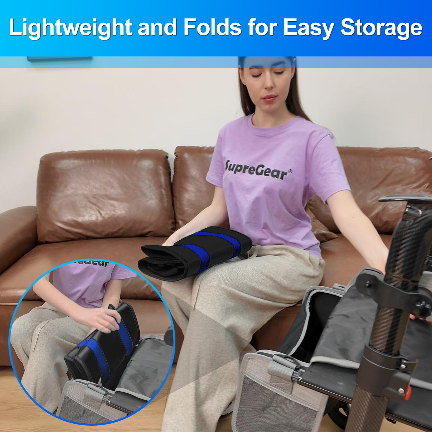 supregear Eslinga de transferencia acolchada de 90 cm con 6 asas, Ayuda para repositionar cuidadores en adultos mayores, giro en cama, soporte de pie y asistencia diaria, Negro